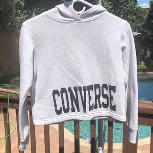 CLEARANCE Grey cropped hoodie